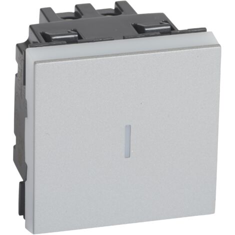 Permutateur 10AX 250V Easy-Led Mosaic - 2 modules - Alu - 079221L - Legrand