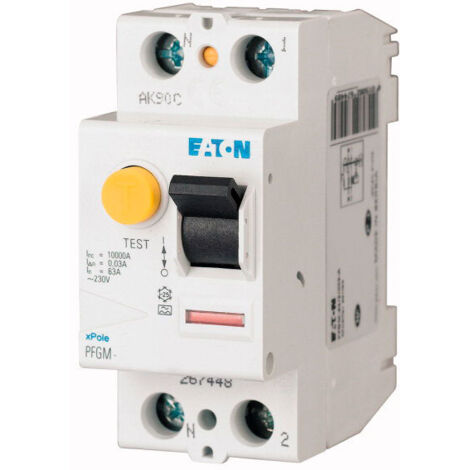 Eaton – Interrupteur différentiel 40A – 30mA type A – 2 pôles à vis – Protection contre les courants résiduels – Installation simplifiée