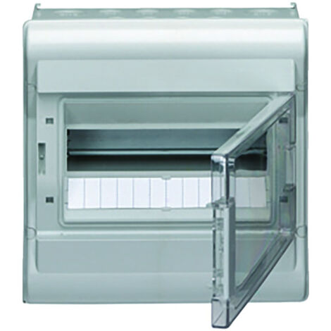 Hager – Coffret électrique nu 1 rangée 12 modules VE112F – Indice de protection IP55 – Installation en saillie – Résistance au choc IK08