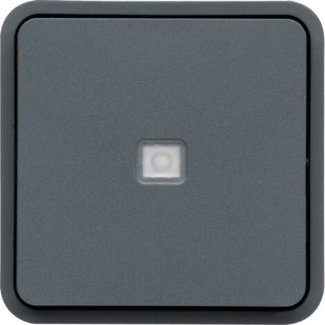 Cubyko Poussoir à fermeture 1F à voyant témoin associable gris IP55 HAGER WNA023
