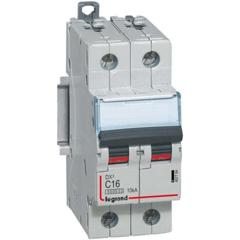 Disjoncteurs bipolaires DX3 6000 - 10 KA - courbe C - vis/vis - Legrand - 16A - 407784