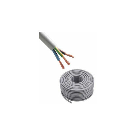 Câble électrique souple - HO5VVF3G 1mm2 - en couronne de 50 mètres - Gris - VVF3G1GR