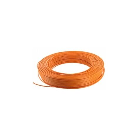 Fil électrique rigide - H07VU - 1,5mm² - Orange - VU1,5O - Couronne de 100m