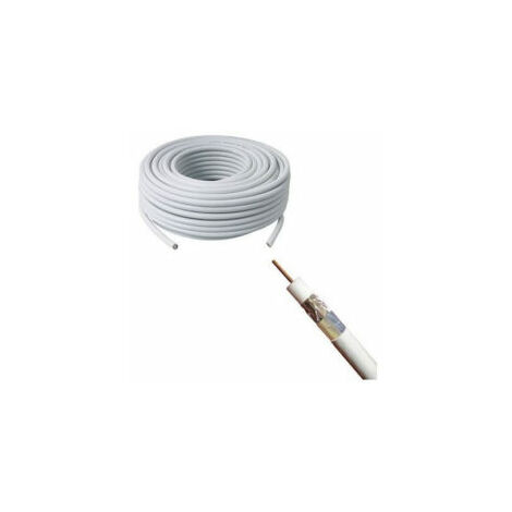 Câble coaxial 75 OMS - Blanc- Couronne de 100M (1/3)