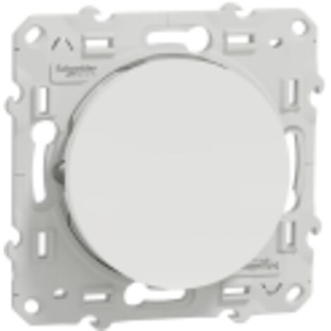 Schneider Electric – Bouton poussoir lumineux 10A avec LED bleue – Montage encastré – Plastique anti-UV – Compatible gamme Odace – S520276 - BLEU 10 A
