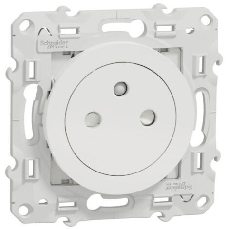 Schneider Electric – Prise de courant affleurante 2P+T 16A – Indice de protection IP20 – Installation facile dans boîte d'encastrement Ø 67mm