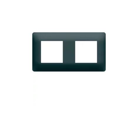 Hager – Plaque de finition anthracite 2 postes 71 mm – Montage horizontal/vertical – Compatible Essensya – WE522