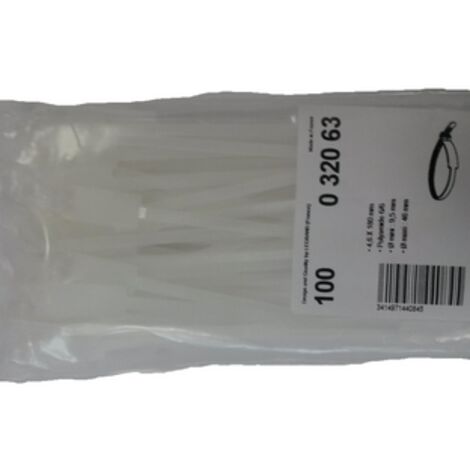 Boîte de 100 colliers Colring blanc à denture intérieure - 4.6 x 180 mm - 032063 - Legrand (1/2)