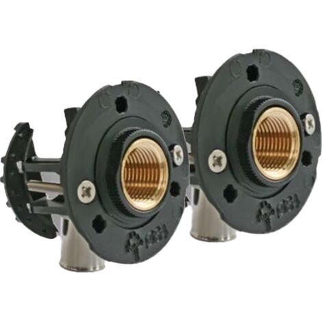 Raccordement bain douche double 16s femelle 15/21 – Tube P.E.R 16 mm – Installation conforme RT2020 – Carrelable avec gabarit de pose – Fixoconnect - 303510102