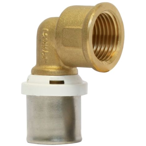 Ayor – Raccord multicouche femelle coudé à sertir Ø16-1/2” – Compatible avec profils U, TH, H – Pression max 20 bars – Installation rapide