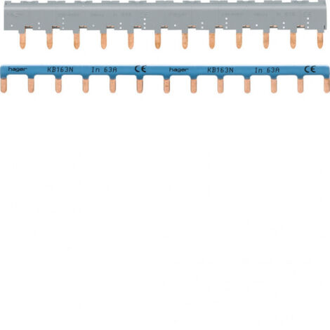 Barres de pontage 3P+N de 63A avec languette 12 modules - Gris - KBN863A - Hager