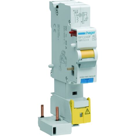 Bloc différentiel 1P+N - 400V - 40A - typeAC - 300mA - BFC240F - Hager (1/4)