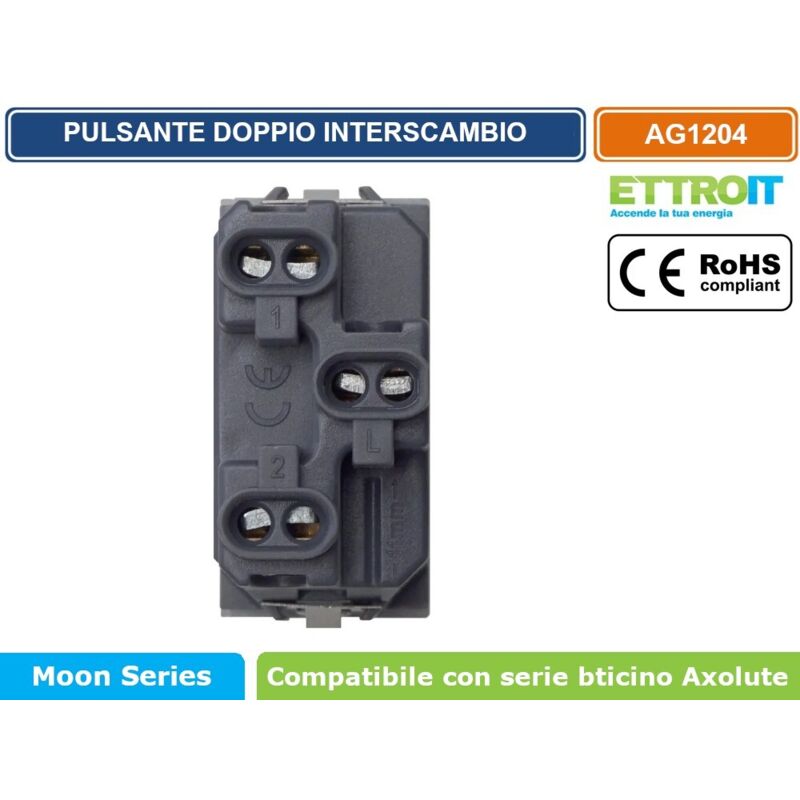 ADATTATORE doppio 10A Schuko Fme Bianco 2P+T+ Interruttore Termico
