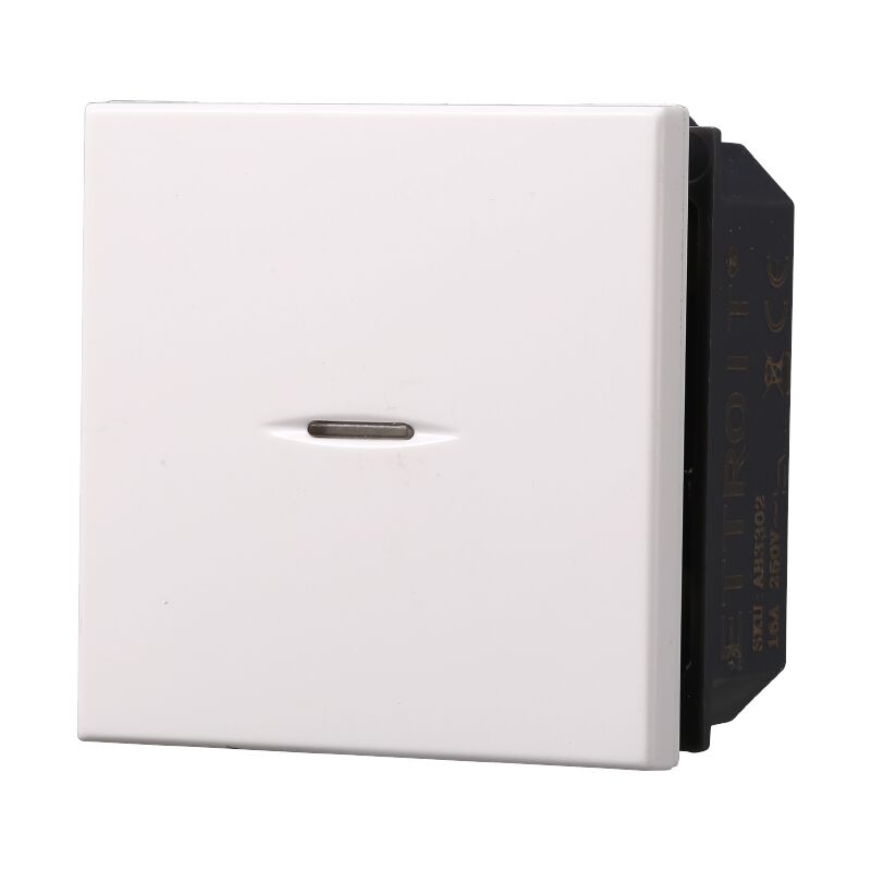 ETTROIT LN1204 Pulsante Doppio Interblocco Saliscendi 10A Colore nero  Compatibile Con Bticino Living International