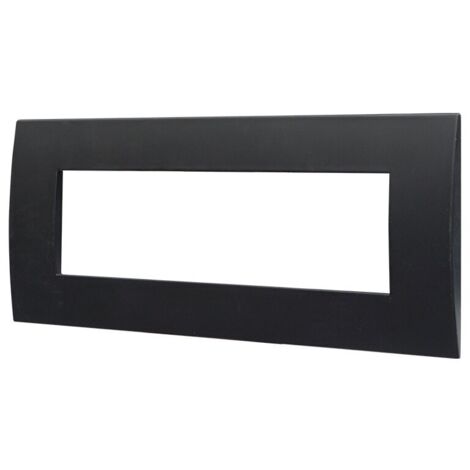Ettroit VA83702 Placca serie Venus, 7 moduli, plastica, nera, compatibile con serie Vimar Arkè