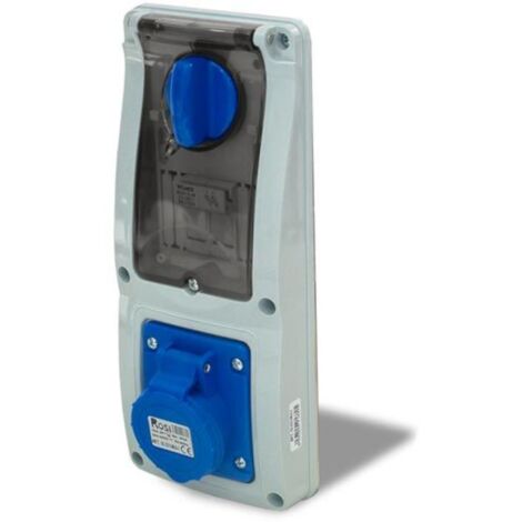 Presa interbloccata verticale con sezionatore, ad incasso, con portafusibile, 230V, 3 poli, 16A, IP54 - Rosi 16.3214B6-I