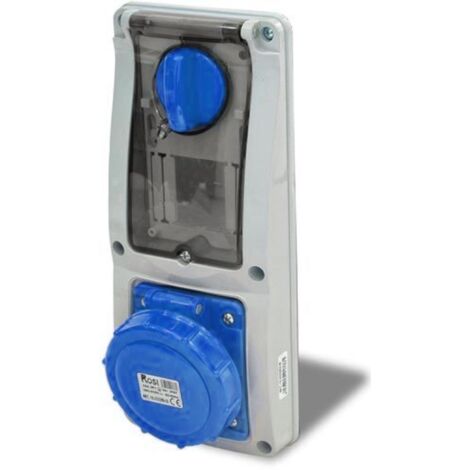 Presa industriale da incasso, 230V, 2P+T, 63A, IP67, 85x100mm