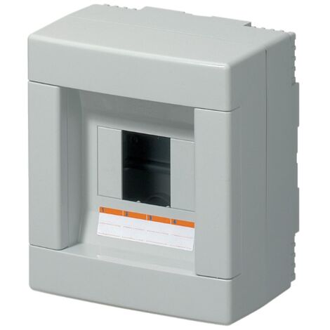 Centralino da parete, 4 moduli, con morsettiera 6x10mm, grigio, IP40 - Elettrocanali EC61004E
