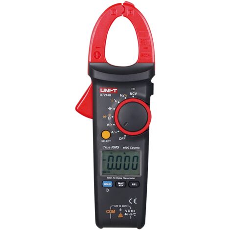 Pinza amperometrica autorange 3,5 digit UNI-T UT-213C CAT III 600V - Funzioni: tensione DC, tensione AC, corrente DC, corrente AC, resistenza, frequenza, capacità, temperatura, prova diodi, non contac