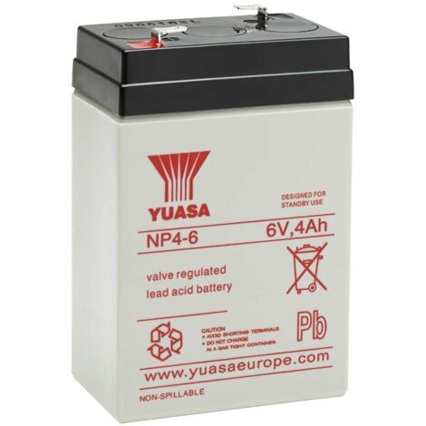 Batteria al piombo ermetica 6V 4Ah - Yuasa NP4-6