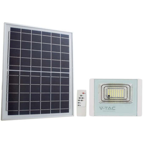 Faro LED 12W 4000K con pannello solare e telecomando, bianco - V-TAC VT-25W 23018