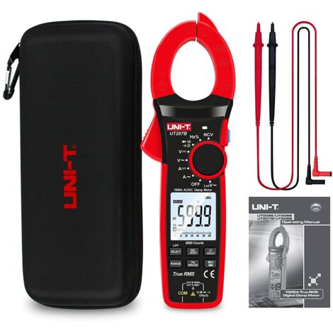 Pinza amperometrica autorange 3,5 digit UNI-T UT-207B CAT III 1000V/CAT IV 600V - Funzioni: tensione DC, tensione AC, corrente DC, corrente AC, LoZ ACV, resistenza, frequenza, capacità, temperatura, d (1/4)