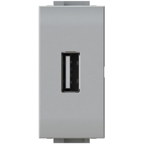 Modulo presa USB 2.0 tipo A, 5Vdc 2,1A, serie U, bianco, compatibile con serie BTicino Living Light - 4Box USB 2.1 4B.N.USB