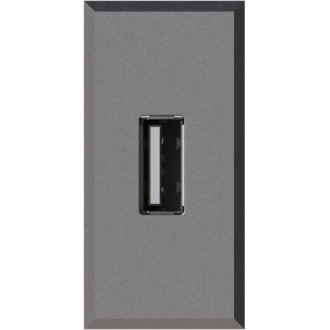 Modulo presa USB 2.0 tipo A, 5Vdc 2,1A, serie U, nero, compatibile con serie Gewiss Chorus - 4Box USB 2.1 4B.G12.USB
