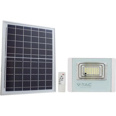 Faro LED 50W 4000K con pannello solare e telecomando, bianco - V-TAC VT-300W-W 10415 (1/5)