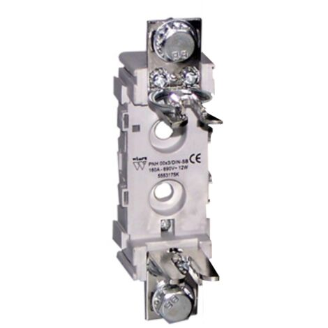 Portafusibile per fusibili NH 00, unipolare, 690V 160A, fissaggio su guida DIN, tipo PNH00-DIN-SB - Wimex 5550175K