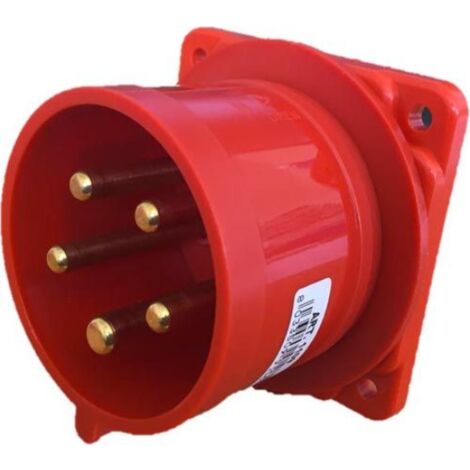 Spina industriale da incasso, 380V, 3P+N+T, 32A, IP54, 75x75mm - Rosi 1001109
