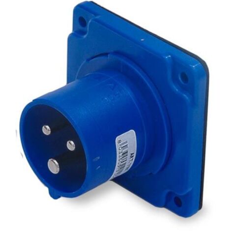 Spina industriale da incasso, 230V, 2P+T, 16A, IP54, 75x75mm - Rosi 1001107