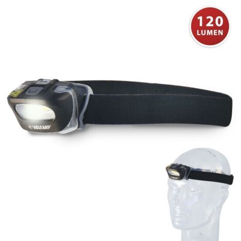 Lampada frontale torcia da testa luce 3w 120 lumen cob led batterie zeus velamp (1/5)