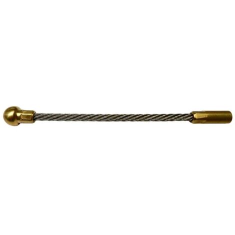 Testa flessibile guida-curve in corda d'acciaio inox, per sonde tiracavi Ø6mm, filettatura M5 - Velamp ASL01