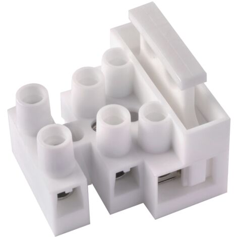 Morsettiera mammut, con portafusibile 5x20mm, 2,5mm², 3 poli, 300V 6,3A, bianco - Wimex 6030183