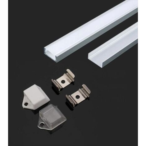 Profilo in alluminio per strisce led, bianco, 2000x15,5x5,9mm, lineare, copertura satinata - V-TAC 3370 VT-9327