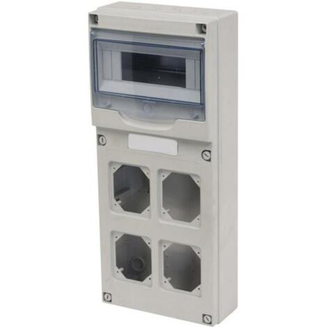 Quadro vuoto rosi materiale elettrico 8+2 moduli 210x470x105mm grigio - rs23810