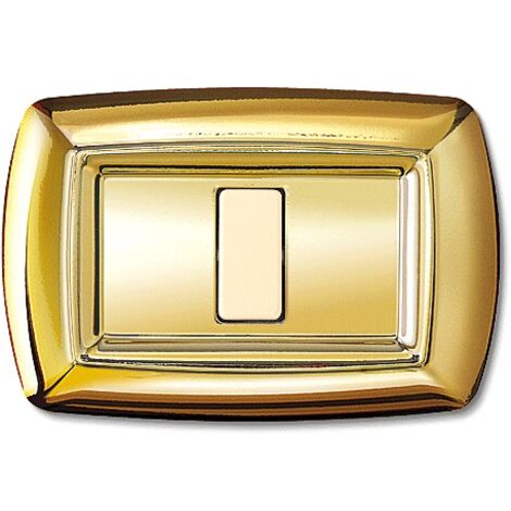 Placca serie Tondò, 1 modulo, plastica, oro, compatibile con serie BTicino Magic - Elettrocanali ECL2591OR