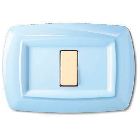 Placca serie Tondò, 1 modulo, plastica, azzurro pastello, compatibile con serie BTicino Magic - Elettrocanali ECL2591PA