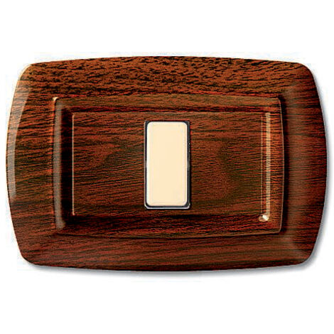 Placca serie Tondò, 1 modulo, plastica, legno scuro, compatibile con serie BTicino Magic - Elettrocanali ECL2591LS