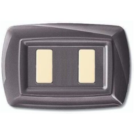 Placca serie Tondò, 2 moduli, plastica, alluminio notte, compatibile con serie BTicino Magic - Elettrocanali ECL2592AN