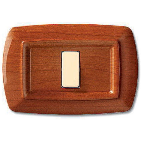 Placca serie Tondò, 3 moduli, plastica, legno chiaro, compatibile con serie BTicino Magic - Elettrocanali ECL2593LC