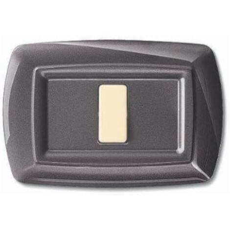 Placca serie Tondò, 1 modulo, plastica, alluminio notte, compatibile con serie BTicino Magic - Elettrocanali ECL2591AN