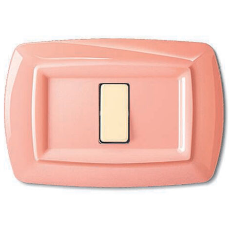 Placca serie Tondò, 2 moduli, plastica, arancione pastello, compatibile con serie BTicino Magic - Elettrocanali ECL2592PO