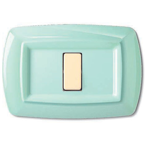 Placca serie Tondò, 3 moduli, plastica, verde pastello, compatibile con serie BTicino Magic - Elettrocanali ECL2593PG