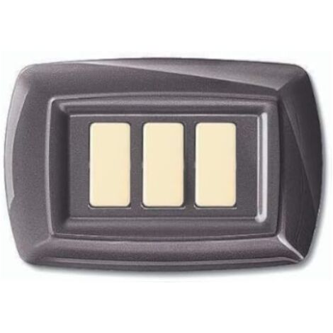 Placca serie Tondò, 3 moduli, plastica, alluminio notte, compatibile con serie BTicino Magic - Elettrocanali ECL2593AN