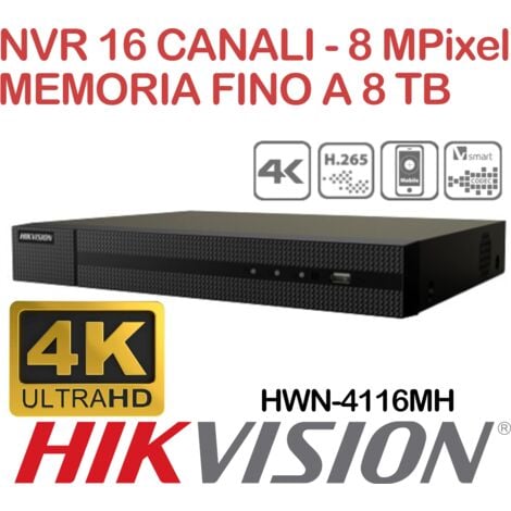 NVR Hikvision Hiwatch HWN-4116MH 16 canali 8 Megapixel 4K