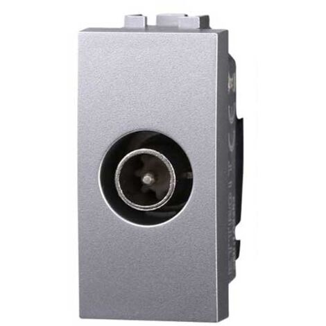 Elettrocanali 81731M presa coassiale TV passante diretta con connettore maschio serie EASY compatibile per serie Bticino Matix