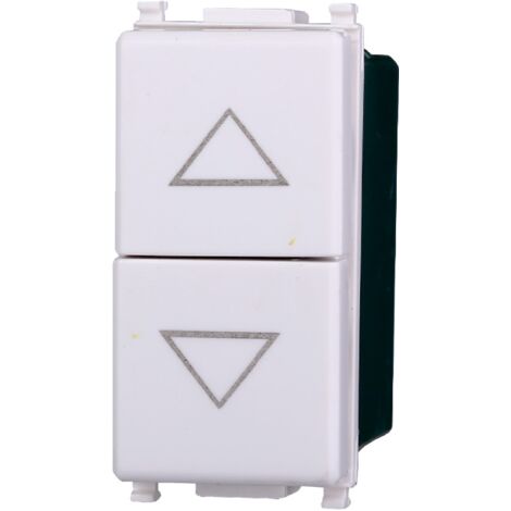 Pulsante Doppio 1P+1P Saliscendi Elektronova Per Bticino Matix – Bianco, Senza Interblocco, 1 Pezzo