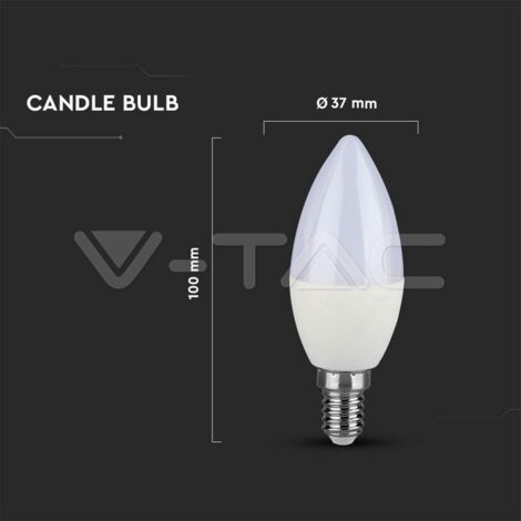 V-TAC VT-1855 Lampadina LED E14 4,5W Candela Bianco freddo - 6400K